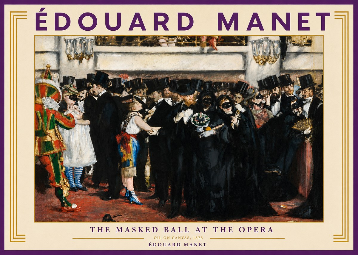 Édouard Manet The Masked Ball at the Opera No3 - Plakát
