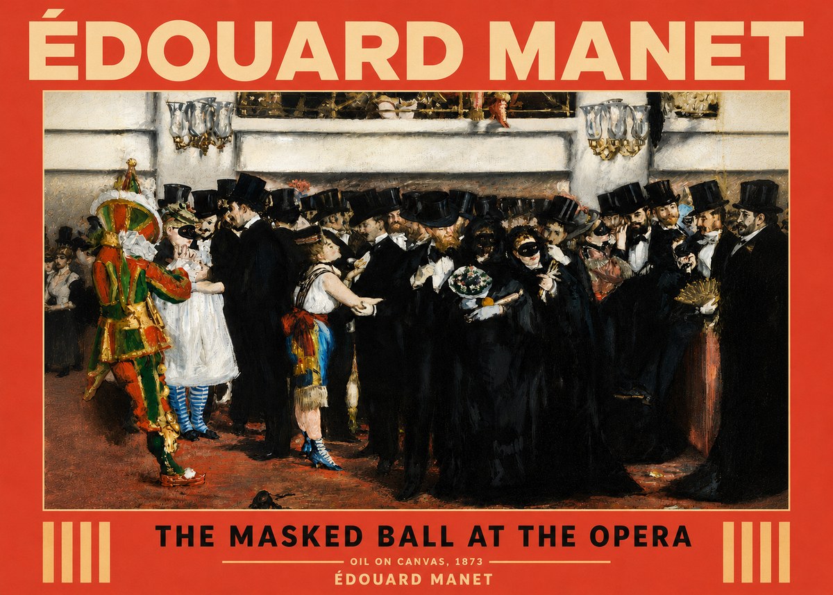 Édouard Manet The Masked Ball at the Opera No5 - Plakát