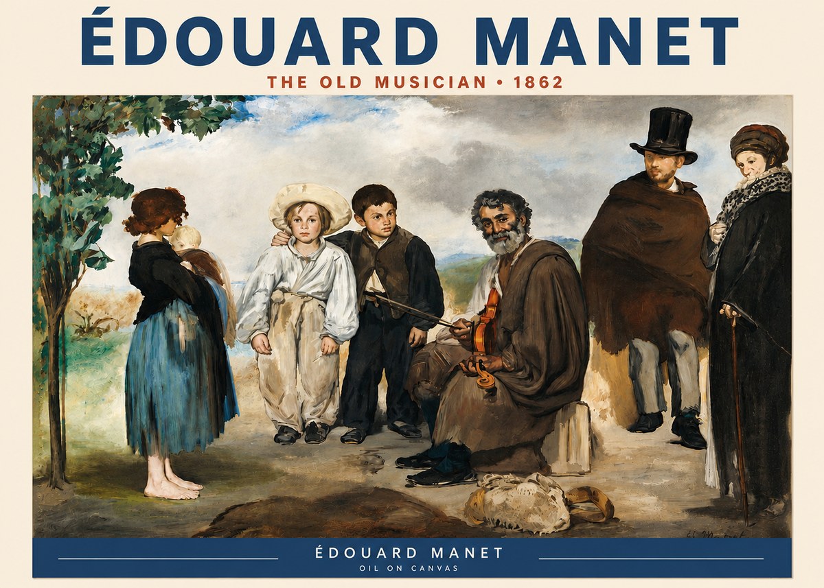Édouard Manet The Old Musician - 1862 No3 - Plakát