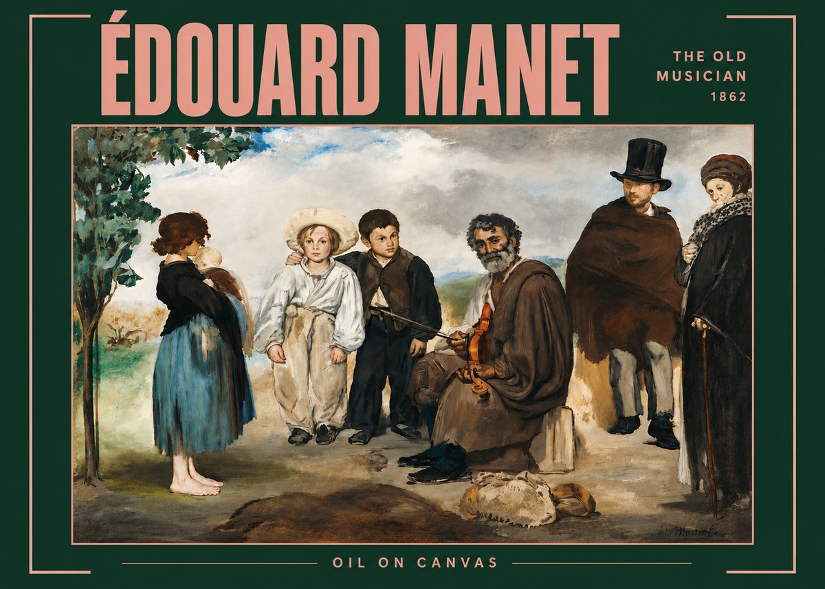 Édouard Manet The Old Musician - 1862 No4 - Plakát
