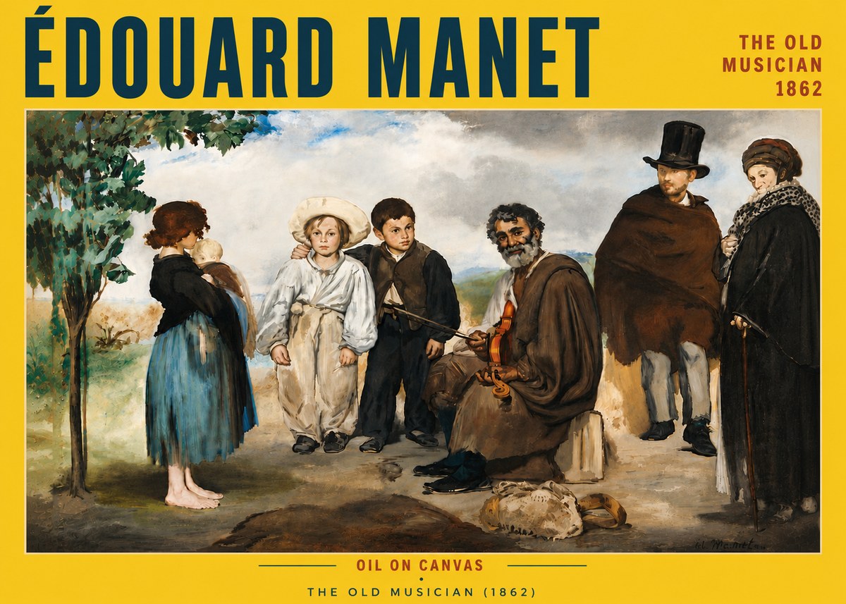 Édouard Manet The Old Musician - 1862 No6 - Plakát