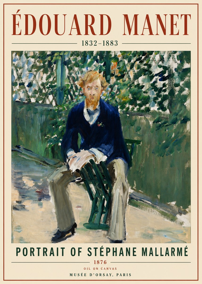 Édouard Manet Portrait of Stéphane Mallarmé II No5 - Plakát
