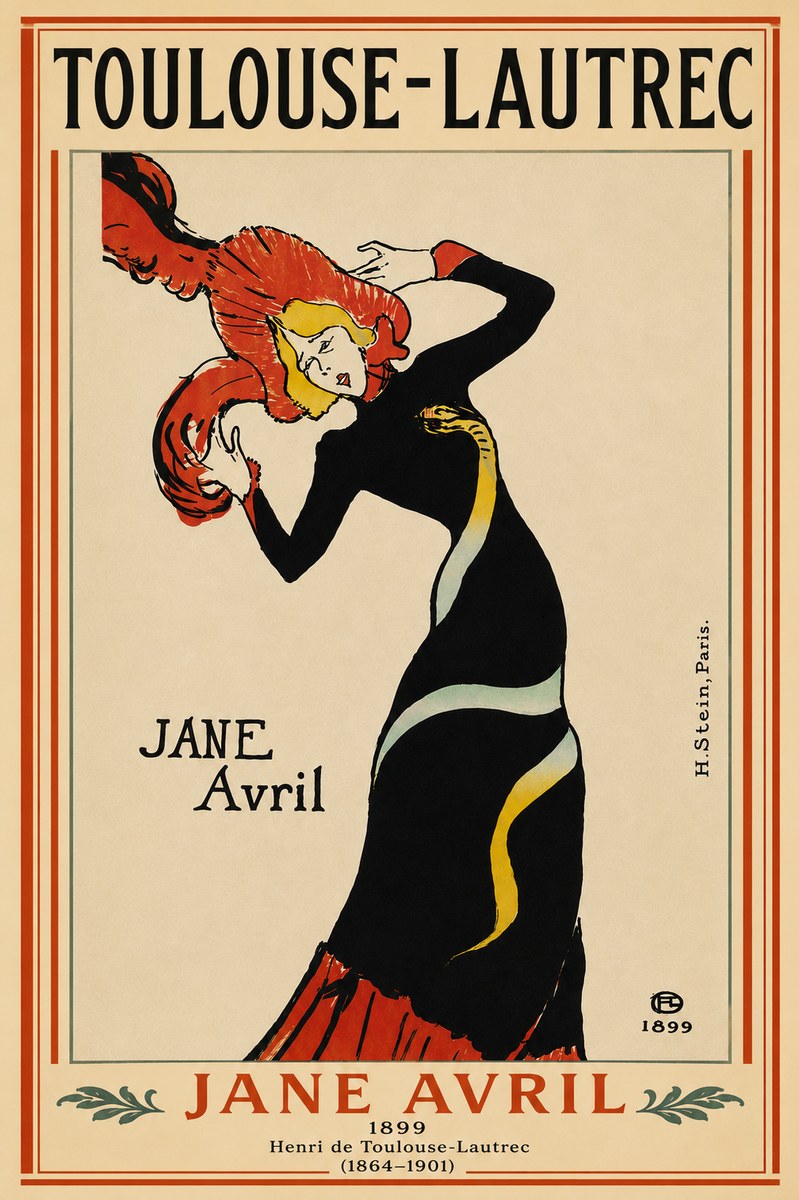 Toulouse-Lautrec Jane Avril I No5 - Plakát