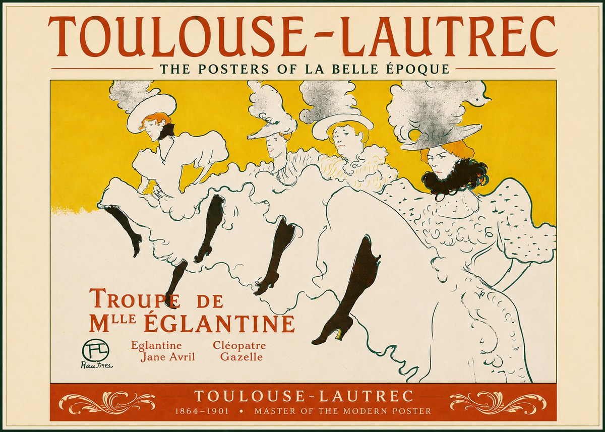 Toulouse-Lautrec Troupe De Mlle Églantine No5 - Plakát