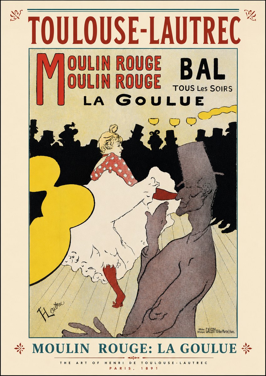Toulouse-Lautrec Moulin Rouge: La Goulue No6 - Plakát
