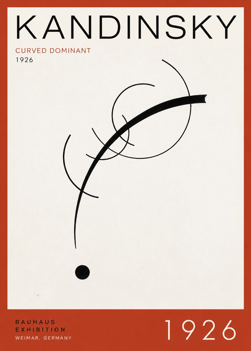 Kandinsky Curved Dominant No3 - Plakát