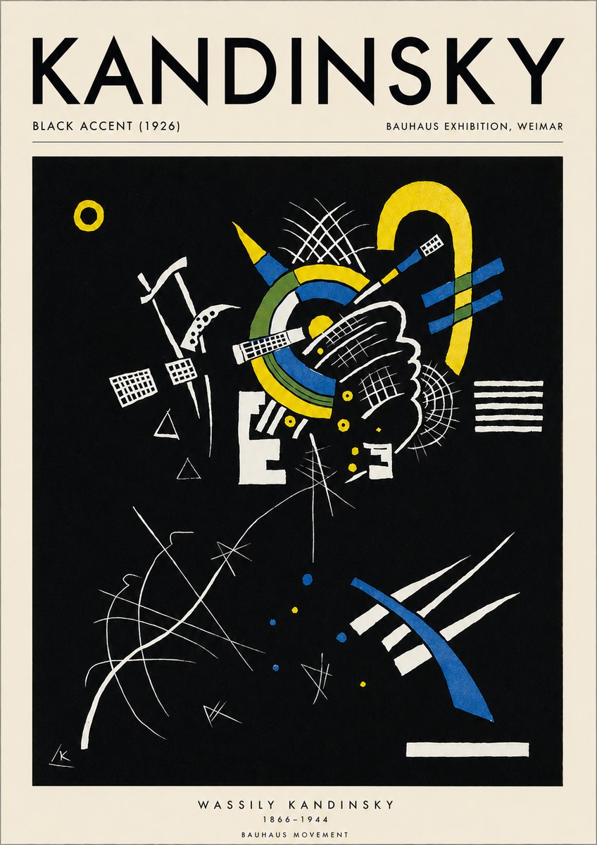 Kandinsky Black Accent (1926) No3 - Plakát