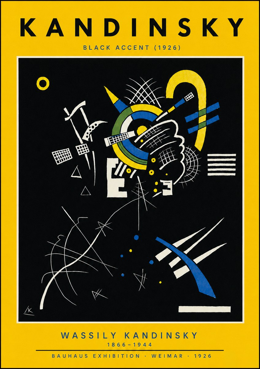 Kandinsky Black Accent (1926) No5 - Plakát