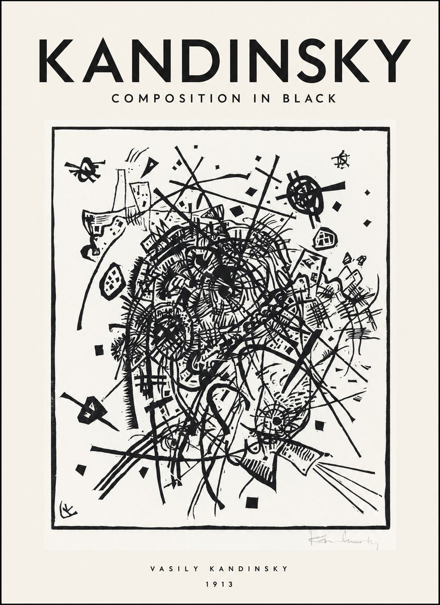 Kandinsky Composition in Black No1 - Plakát