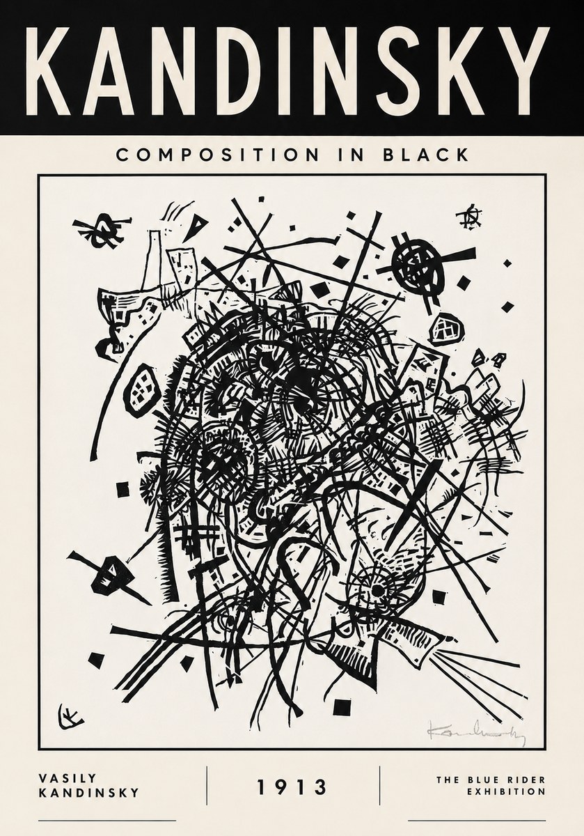 Kandinsky Composition in Black No3 - Plakát
