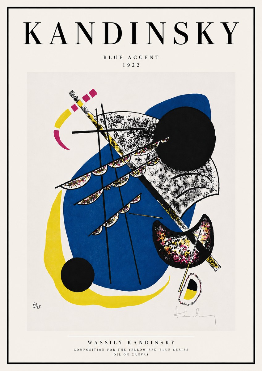 Kandinsky Blue Accent No4 - Plakát