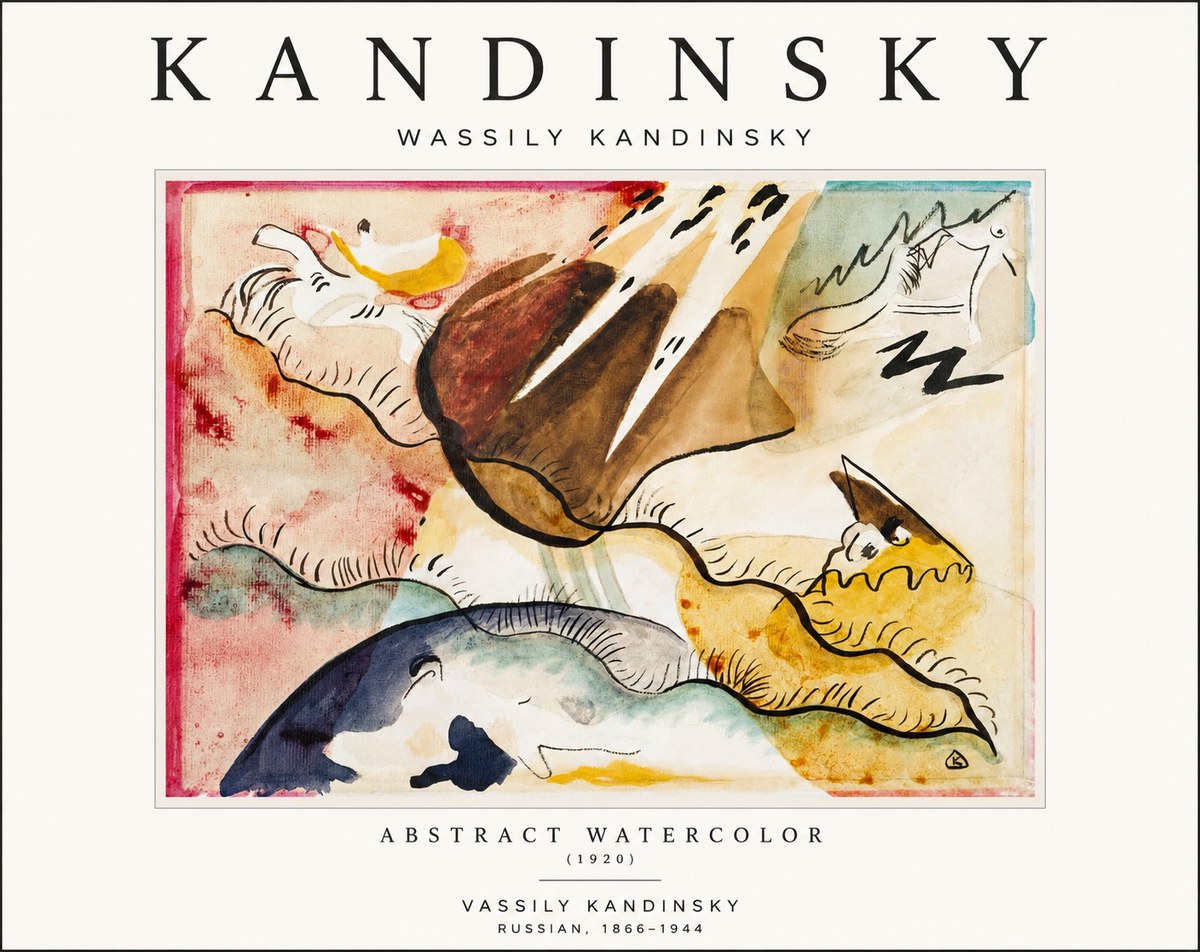 Kandinsky Abstract Watercolor No1 - Plakát
