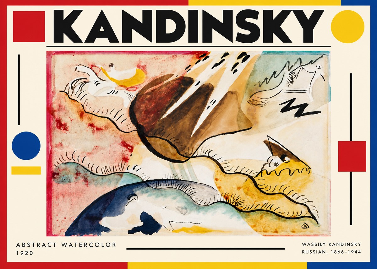 Kandinsky Abstract Watercolor No3 - Plakát