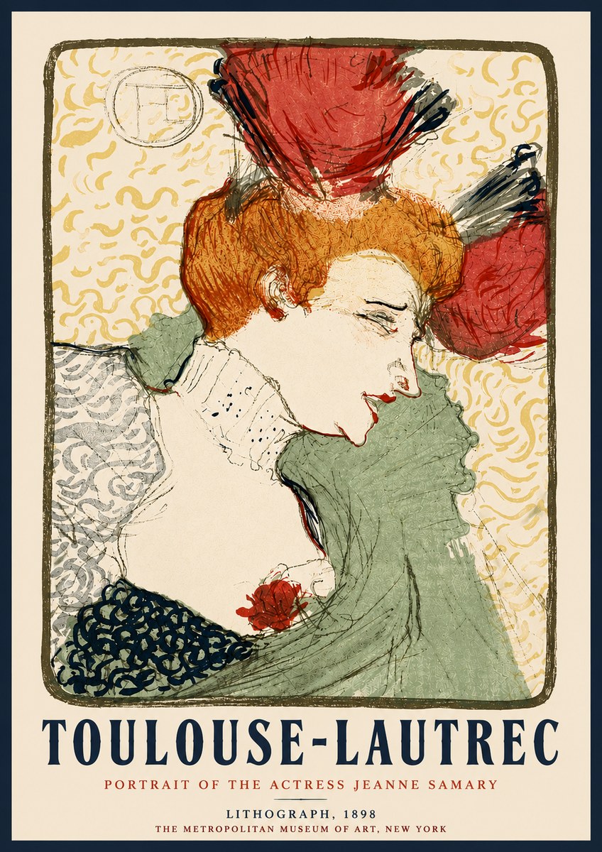 Toulouse-Lautrec Portrait of the Actress Jeanne Samary No5 - Plakát