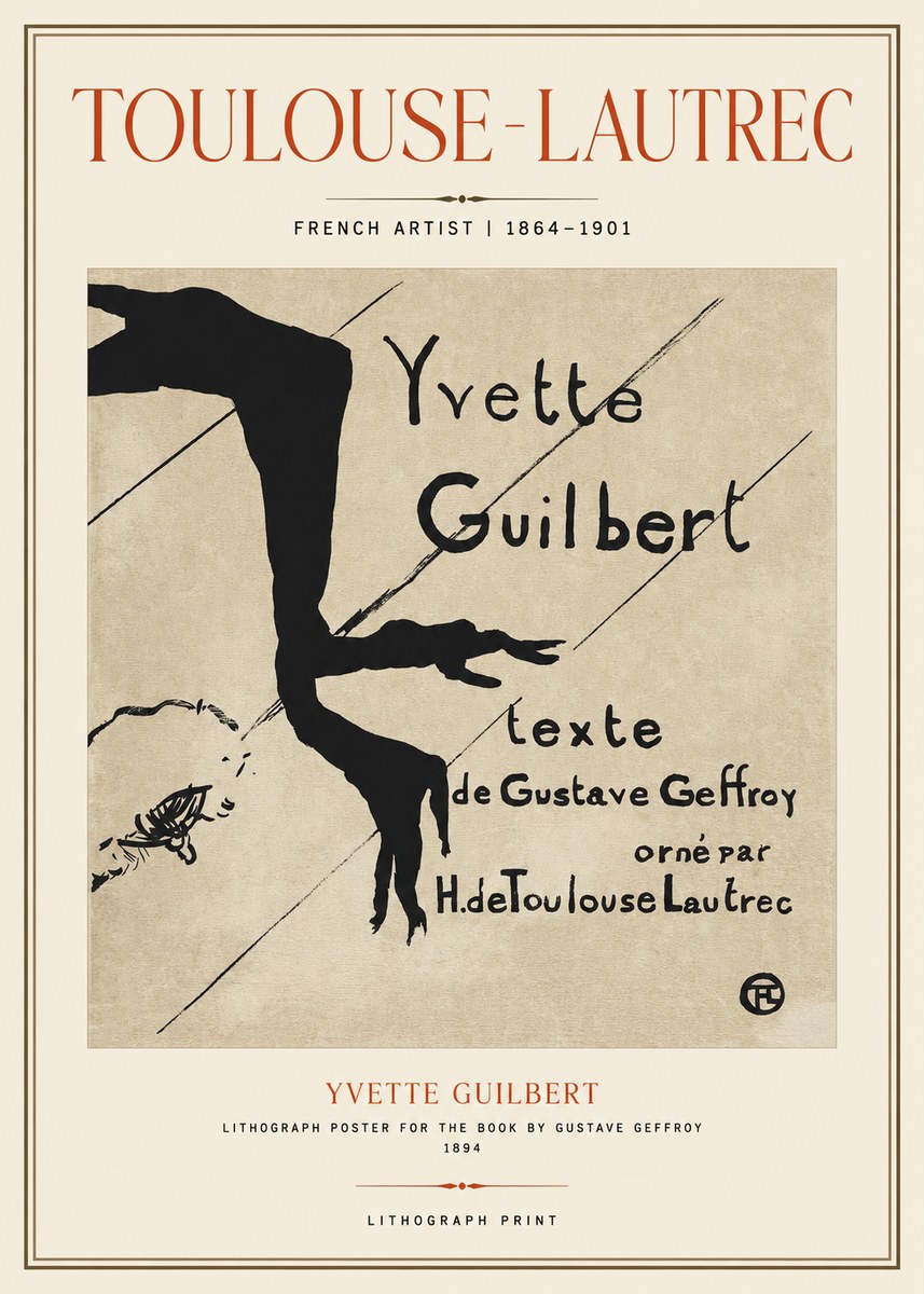 Toulouse-Lautrec Yvette Guilbert No1 - Plakát