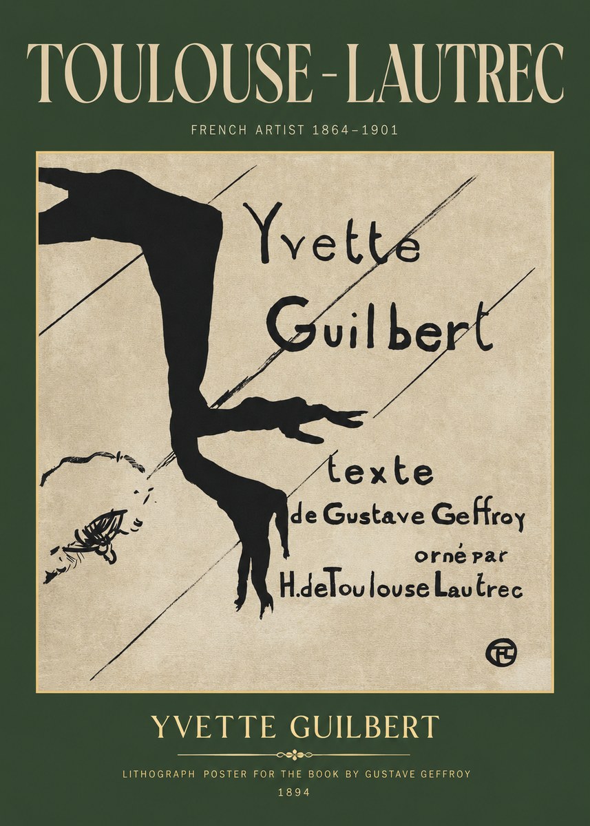 Toulouse-Lautrec Yvette Guilbert No2 - Plakát