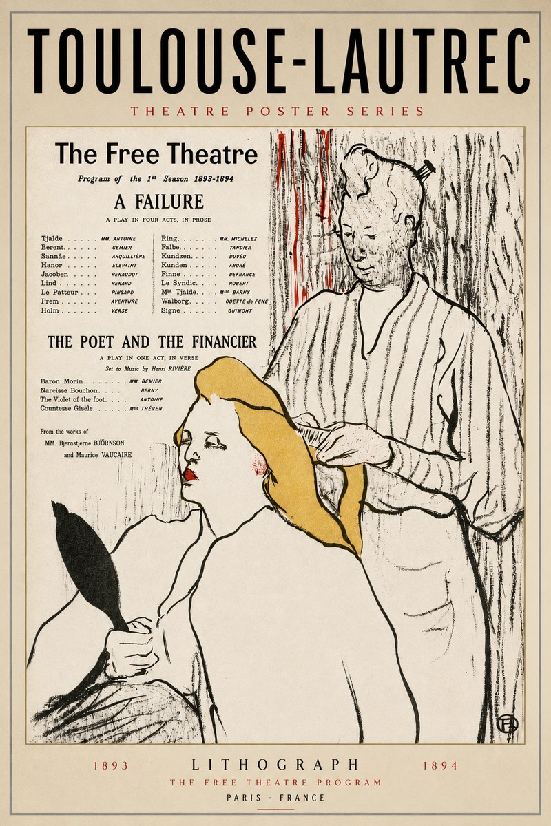 Toulouse-Lautrec Le Théâtre Libre - Une Faillite / Le Poète Et Le Financier No5 - Plakát