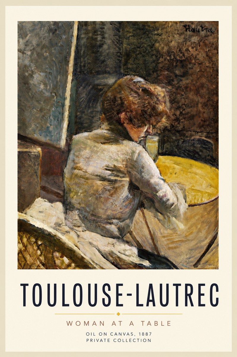 Toulouse-Lautrec Woman at a Table No3 - Plakát