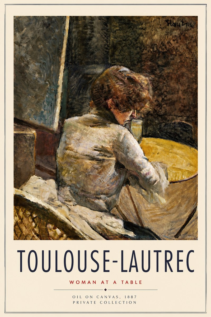 Toulouse-Lautrec Woman at a Table No4 - Plakát