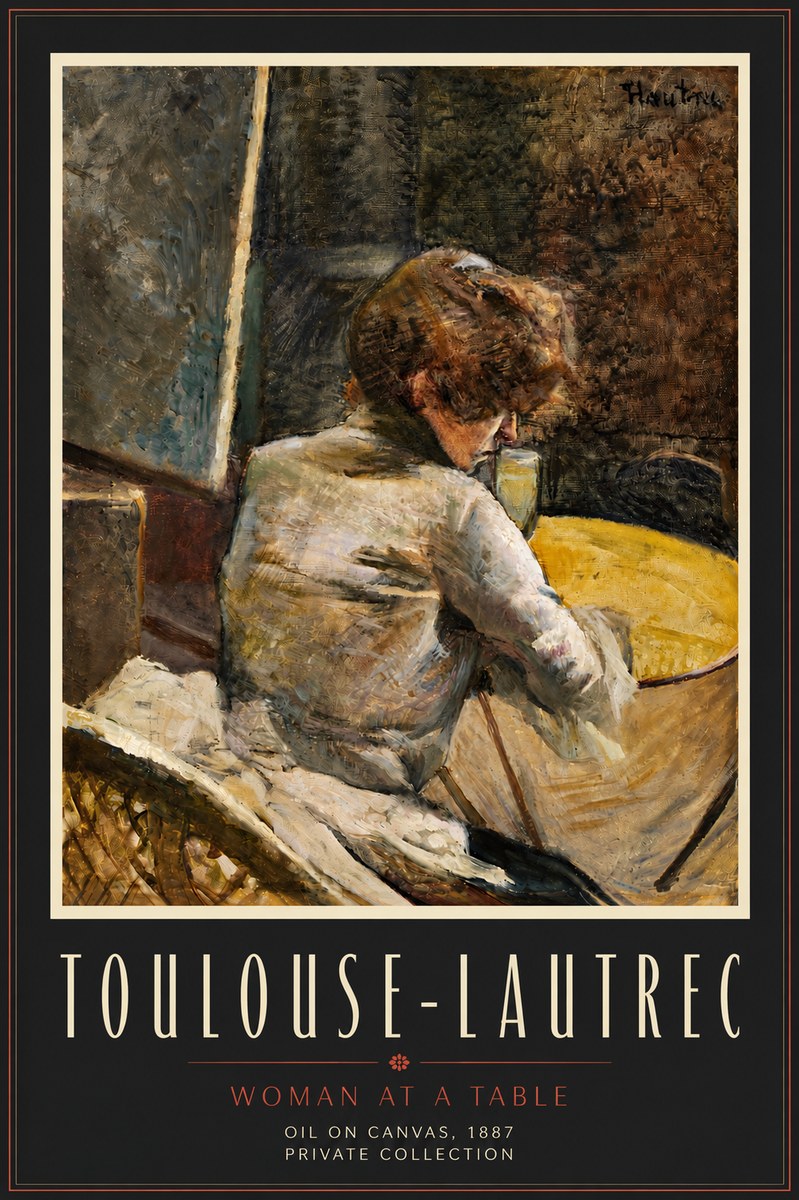 Toulouse-Lautrec Woman at a Table No6 - Plakát