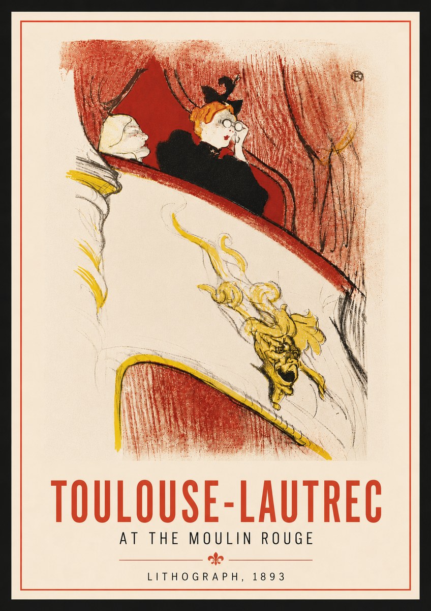 Toulouse-Lautrec At the Moulin Rouge I No6 - Plakát