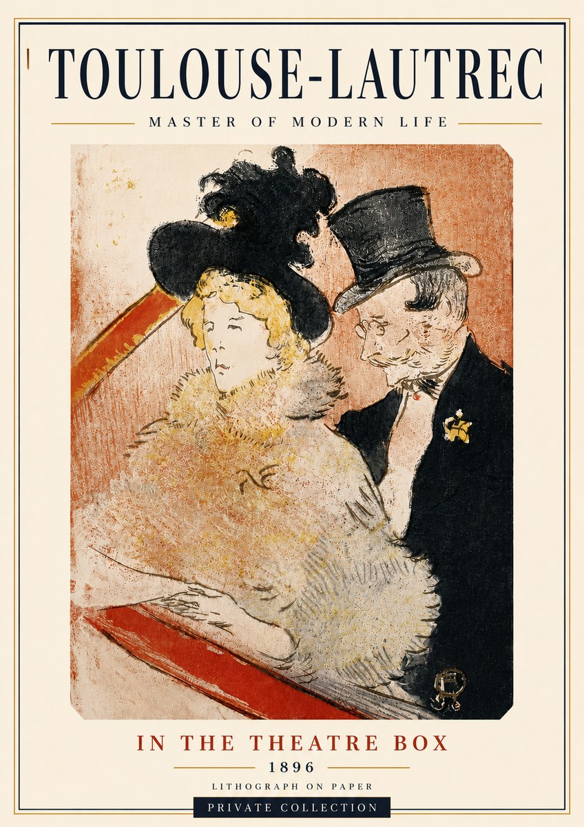 Toulouse-Lautrec In the Theatre Box No6 - Plakát