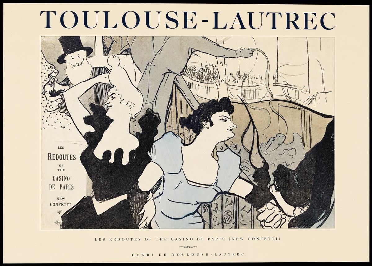 Toulouse-Lautrec Les Redoutes of the Casino De Paris (New Confetti) No1 - Plakát