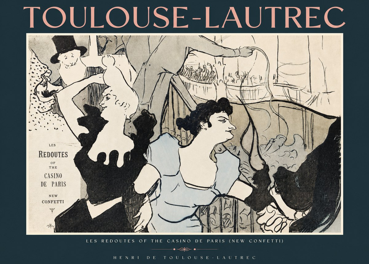 Toulouse-Lautrec Les Redoutes of the Casino De Paris (New Confetti) No2 - Plakát