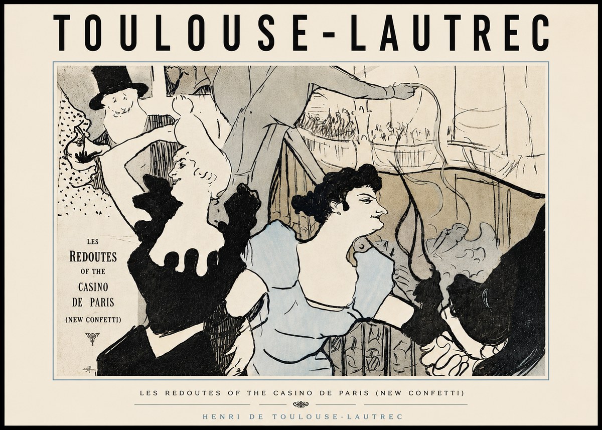 Toulouse-Lautrec Les Redoutes of the Casino De Paris (New Confetti) No5 - Plakát
