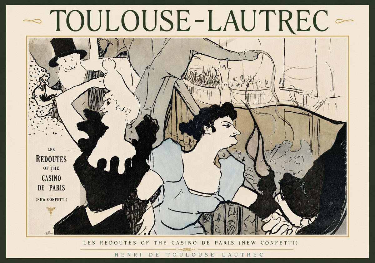 Toulouse-Lautrec Les Redoutes of the Casino De Paris (New Confetti) No6 - Plakát