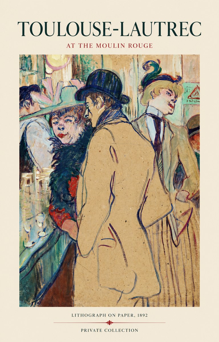 Toulouse-Lautrec At the Moulin Rouge II No1 - Plakát