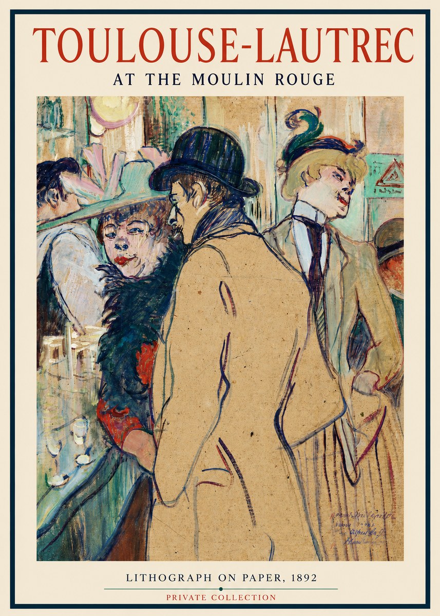 Toulouse-Lautrec At the Moulin Rouge II No2 - Plakát