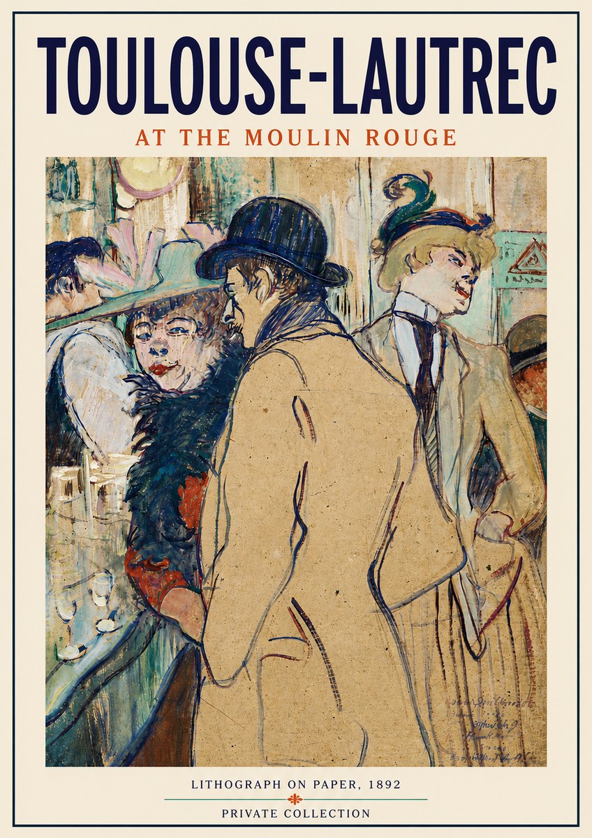 Toulouse-Lautrec At the Moulin Rouge II No4 - Plakát