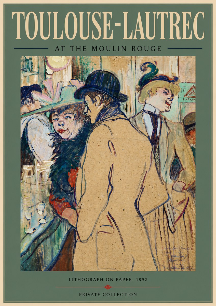 Toulouse-Lautrec At the Moulin Rouge II No5 - Plakát