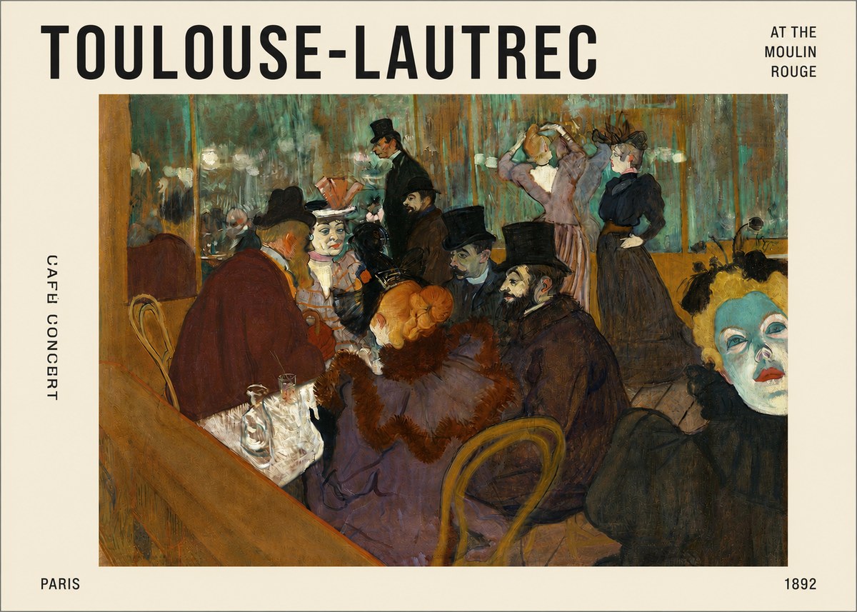 Toulouse-Lautrec At the Moulin Rouge IV No3 - Plakát