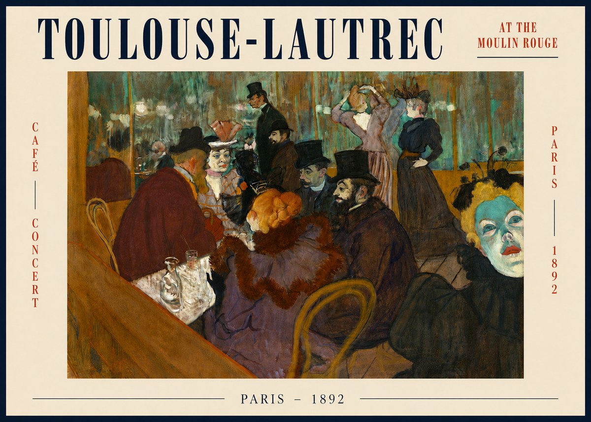 Toulouse-Lautrec At the Moulin Rouge IV No5 - Plakát