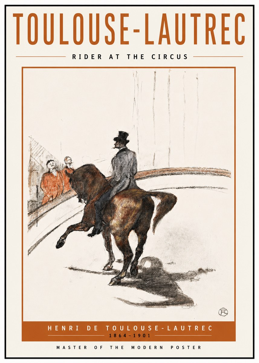 Toulouse-Lautrec Rider at the Circus No5 - Plakát