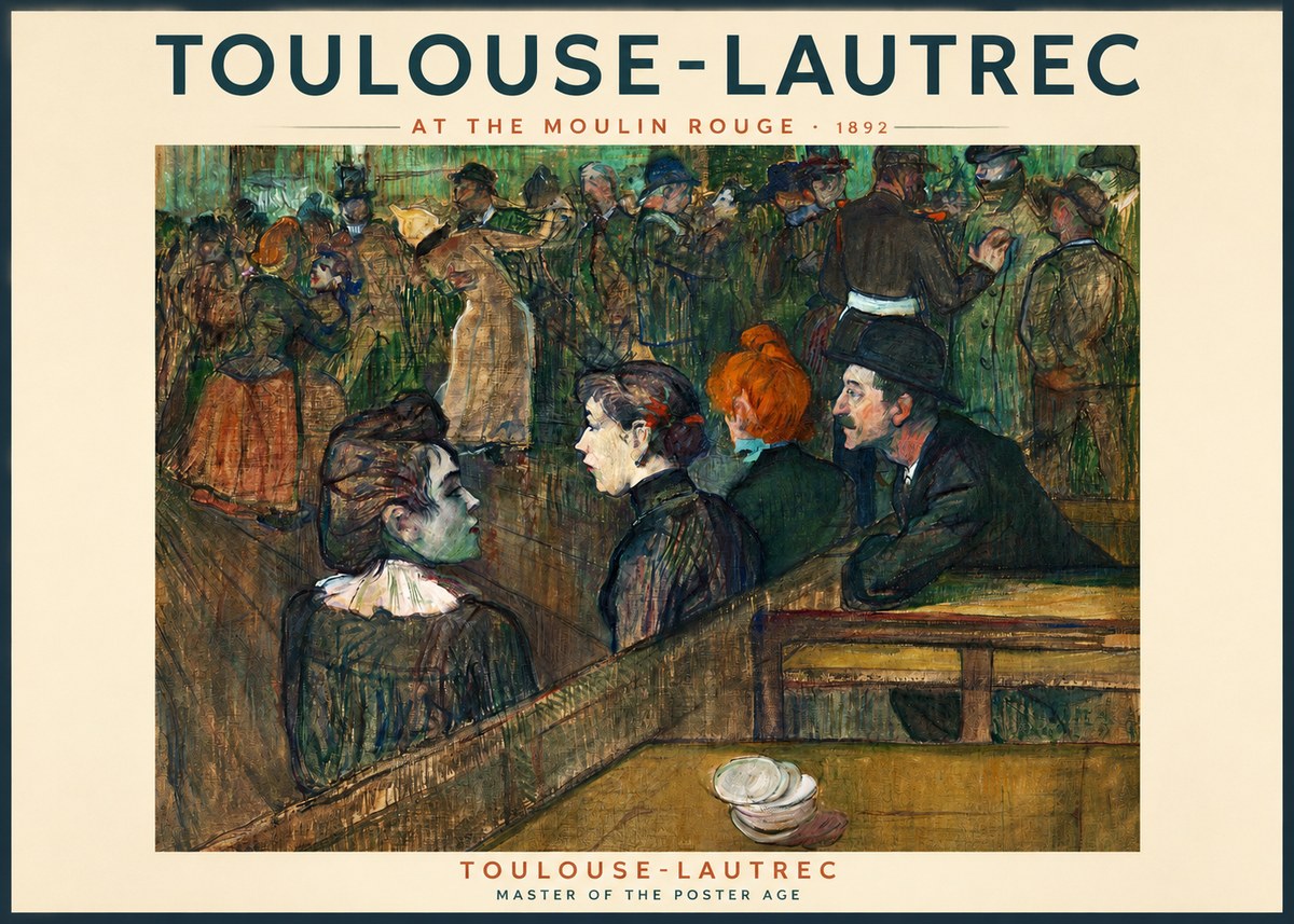 Toulouse-Lautrec At the Moulin Rouge V No2 - Plakát