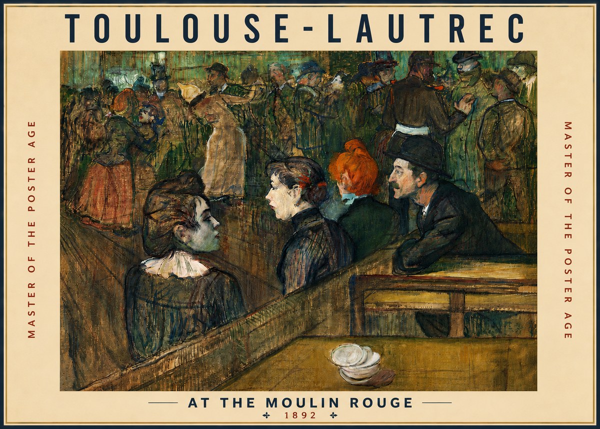 Toulouse-Lautrec At the Moulin Rouge V No4 - Plakát