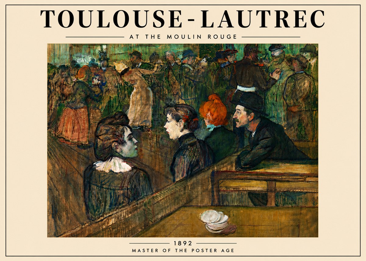 Toulouse-Lautrec At the Moulin Rouge V No6 - Plakát