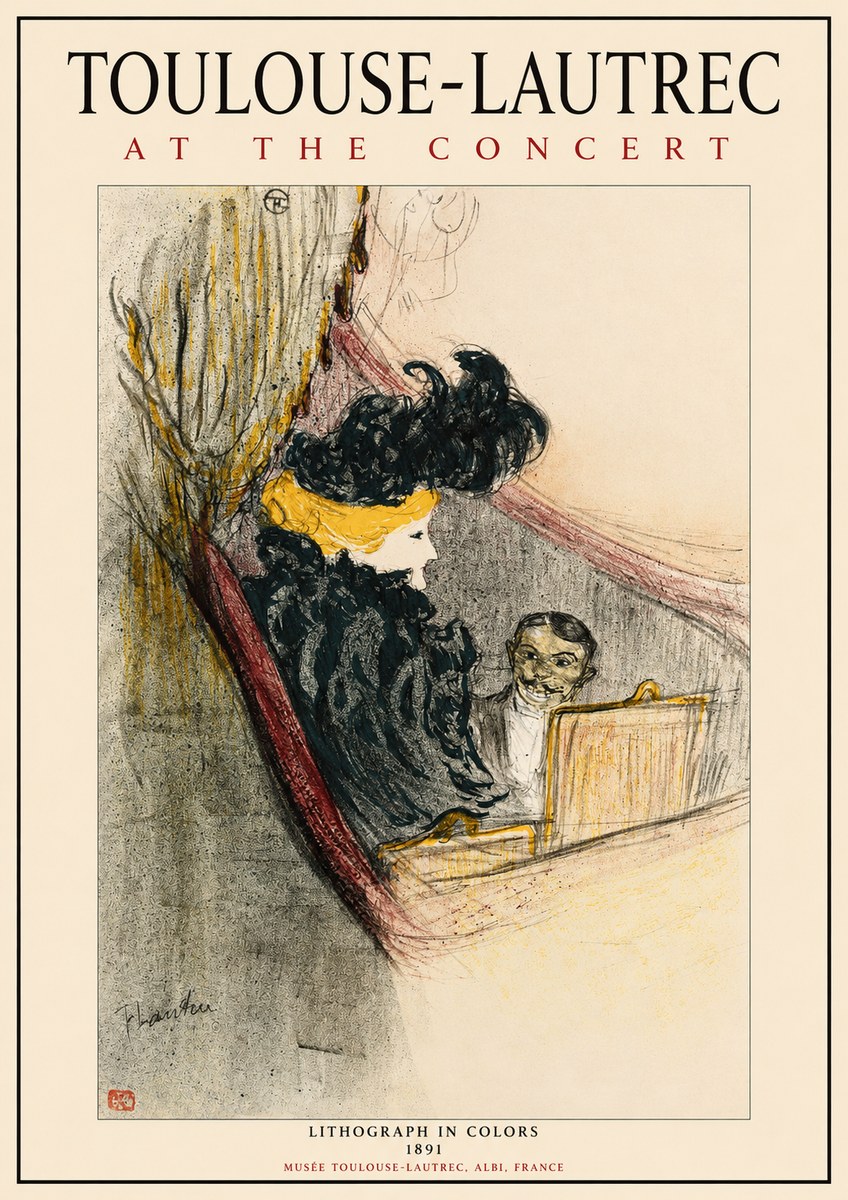 Toulouse-Lautrec At the Concert No1 - Plakát