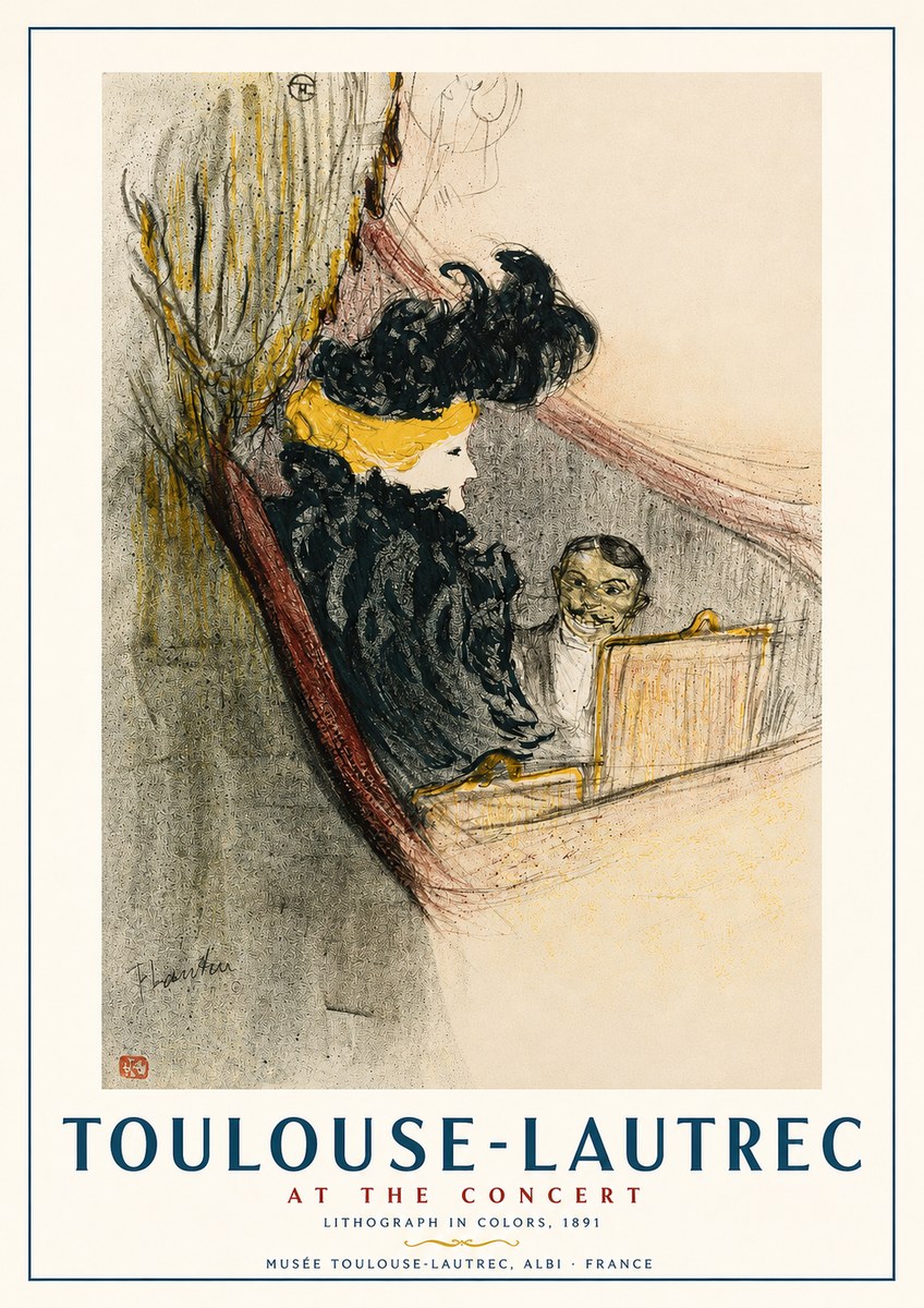 Toulouse-Lautrec At the Concert No2 - Plakát