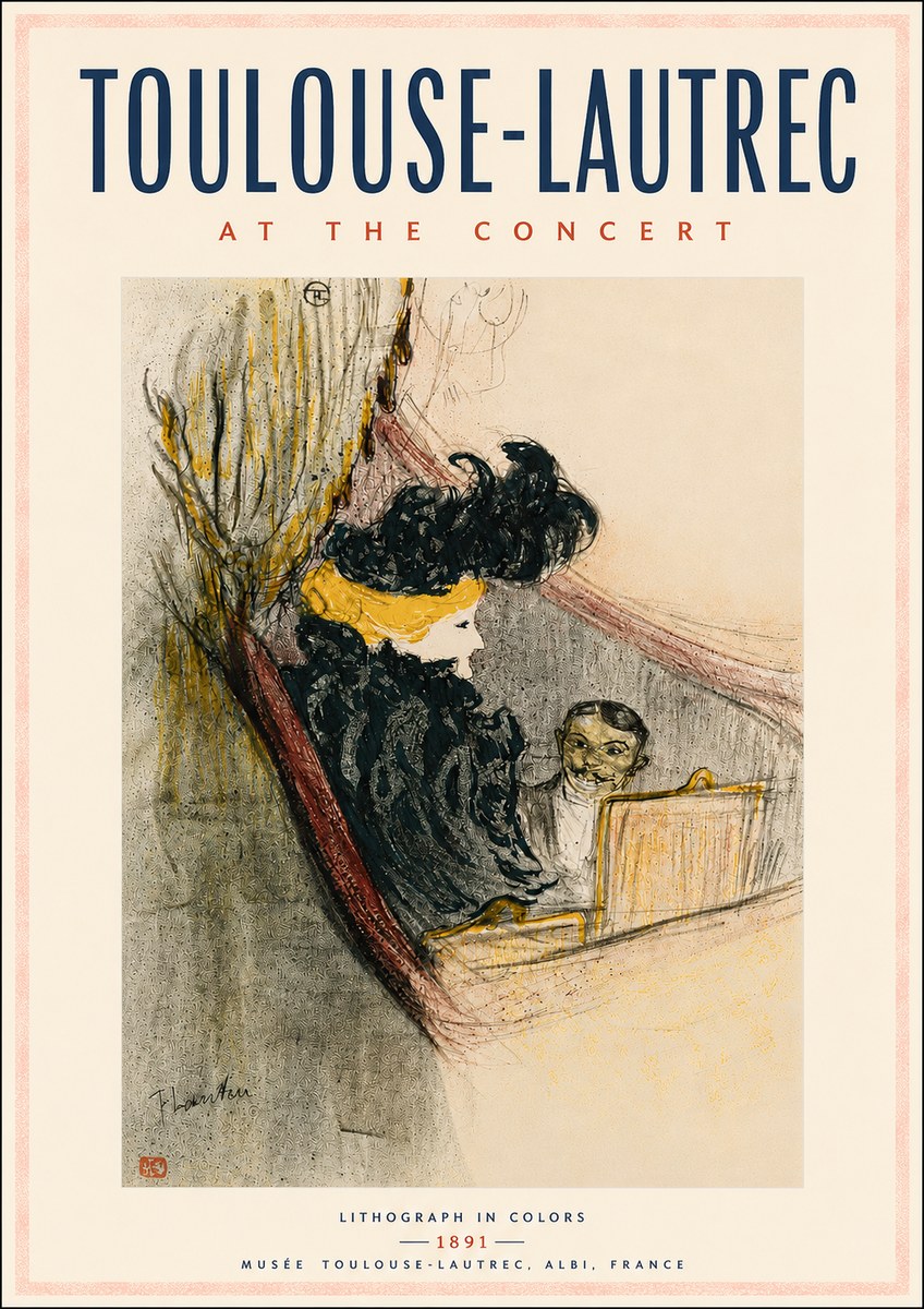 Toulouse-Lautrec At the Concert No4 - Plakát