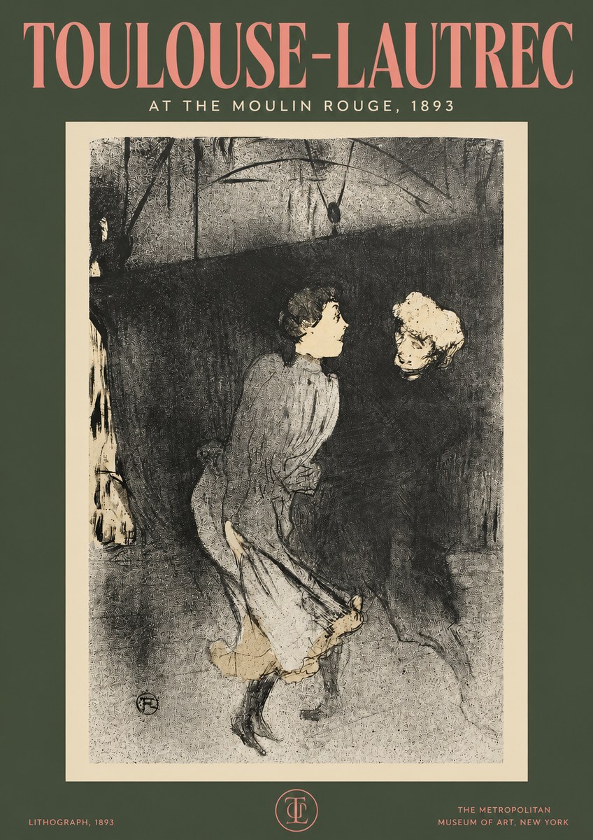 Toulouse-Lautrec At the Moulin Rouge VI No2 - Plakát