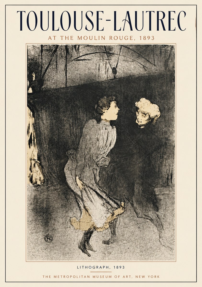 Toulouse-Lautrec At the Moulin Rouge VI No4 - Plakát