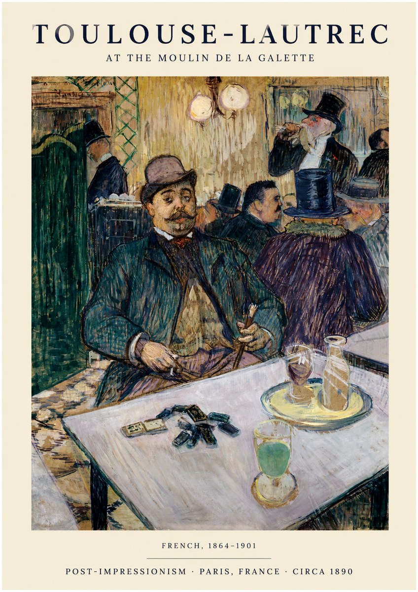 Toulouse-Lautrec At the Moulin De La Galette No1 - Plakát