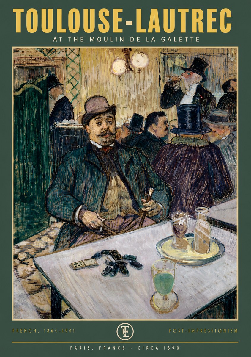 Toulouse-Lautrec At the Moulin De La Galette No2 - Plakát