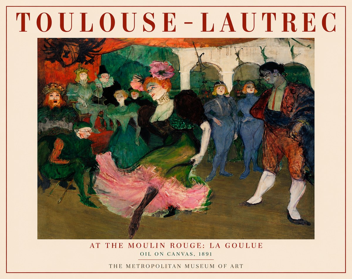 Toulouse-Lautrec At the Moulin Rouge: La Goulue No3 - Plakát