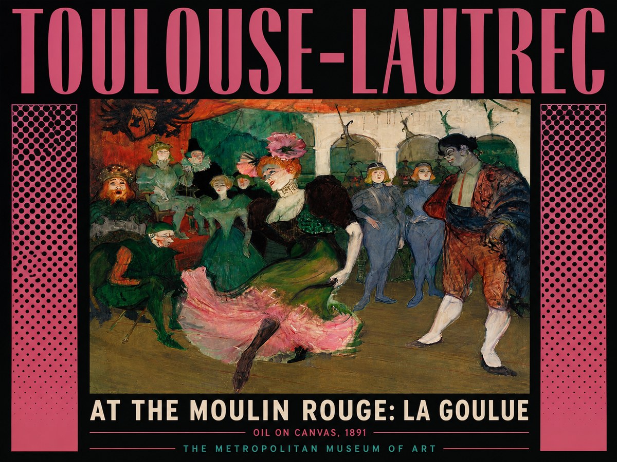 Toulouse-Lautrec At the Moulin Rouge: La Goulue No6 - Plakát