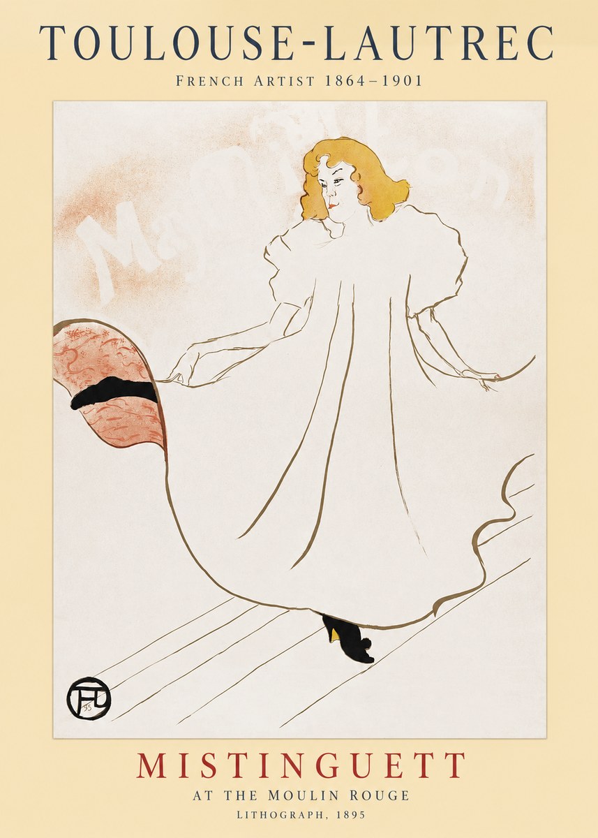 Toulouse-Lautrec Mistinguett at the Moulin Rouge No1 - Plakát